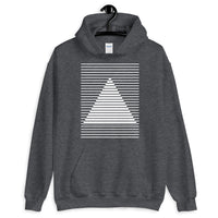 White Lined Pyramid Unisex Hoodie Abyssinian Kiosk Fashion Cotton Apparel Clothing Gildan Original Art