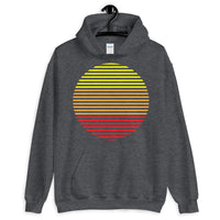 Yellow to Red Lined Circle Unisex Hoodie Abyssinian Kiosk Fashion Cotton Apparel Clothing Gildan Original Art
