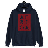 Africa Blank Letters Red Diagonals Unisex Hoodie Abyssinian Kiosk Fashion Cotton Apparel Clothing Gildan Original Art