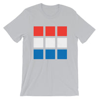 RWB Blocks Unisex T-Shirt Bella Canvas Original Art Abyssinian Kiosk Fashion Cotton Apparel Clothing Red White Blue America American Flag