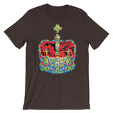 Funky Crown Red Unisex T-Shirt Abyssinian Kiosk Empress Menen Crown Haile Selassie Colors African Royal Royalty Fashion Cotton Apparel Clothing Bella Canvas Original Art