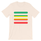 Green to Yellow to Red Bars Unisex T-Shirt Abyssinian Kiosk Ethiopia Fashion Cotton Apparel Clothing Bella Canvas Original Art
