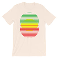 GYR Lined Circles Unisex T-Shirt Abyssinian Kiosk Joining Circles Fashion Cotton Apparel Clothing Bella Canvas Original Art Green Yellow Red Ethiopian Flag