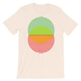 GYR Lined Circles Unisex T-Shirt Abyssinian Kiosk Joining Circles Fashion Cotton Apparel Clothing Bella Canvas Original Art Green Yellow Red Ethiopian Flag