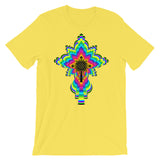 Psychedelic Black #10 Cross Unisex T-Shirt Trip Trippy Colorful Ethiopian Coptic Orthodox Abyssinian Kiosk Christian Bella Canvas Original Art Abyssinian Kiosk Fashion Cotton Apparel Clothing