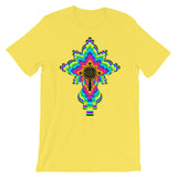 Psychedelic Black #10 Cross Unisex T-Shirt Trip Trippy Colorful Ethiopian Coptic Orthodox Abyssinian Kiosk Christian Bella Canvas Original Art Abyssinian Kiosk Fashion Cotton Apparel Clothing