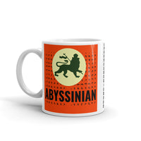 Abyssinian Kiosk Logo Black Letters Coffee Mug Ethiopian Lion of Judah Amharic Alphabet Abyssinia Ethiopia