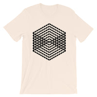 Black Cube Illusion Unisex T-Shirt Abyssinian Kiosk 3D Bars Polygon Fashion Cotton Apparel Clothing Bella Canvas Original Art