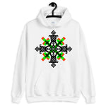 Black, Lime and Red Cross Unisex Hoodie Ethiopian Coptic Orthodox Abyssinian Kiosk Christian Apparel Gildan Clothing