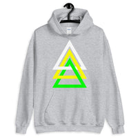 3 Triangles White Yellow Green Unisex Hoodie Abyssinian Kiosk Fashion Cotton Apparel Clothing Gildan Original Art