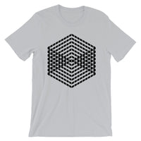 Black Cube Illusion Unisex T-Shirt Abyssinian Kiosk 3D Bars Polygon Fashion Cotton Apparel Clothing Bella Canvas Original Art