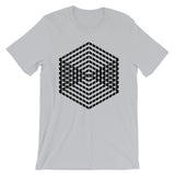 Black Cube Illusion Unisex T-Shirt Abyssinian Kiosk 3D Bars Polygon Fashion Cotton Apparel Clothing Bella Canvas Original Art