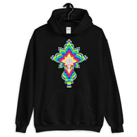 Psychedelic White #10 Cross Unisex Hoodie Trip Trippy Colorful Ethiopian Coptic Orthodox Abyssinian Kiosk Christian Gildan Original Art Abyssinian Kiosk Fashion Cotton Apparel Clothing