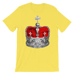 Greyscale & Red Crown Unisex T-Shirt Abyssinian Kiosk Empress Menen Crown Haile Selassie Red Velvet African Royal Royalty Fashion Cotton Apparel Clothing Bella Canvas Original Art