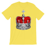 Greyscale & Red Crown Unisex T-Shirt Abyssinian Kiosk Empress Menen Crown Haile Selassie Red Velvet African Royal Royalty Fashion Cotton Apparel Clothing Bella Canvas Original Art