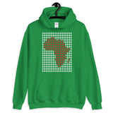 Red Africa White Grid Unisex Hoodie Abyssinian Kiosk Fashion Cotton Apparel Clothing Gildan Original Art