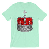 Greyscale & Red Crown Unisex T-Shirt Abyssinian Kiosk Empress Menen Crown Haile Selassie Red Velvet African Royal Royalty Fashion Cotton Apparel Clothing Bella Canvas Original Art