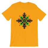 Black, Lime and Red Cross Unisex T-Shirt Abyssinian Kiosk Ethiopian Coptic Orthodox Tewahedo Christian Bella Canvas Original Art Fashion Cotton Apparel Clothing