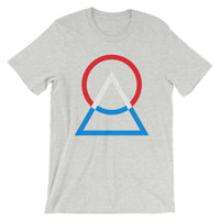 Red White Blue Circle Triangle Unisex T-Shirt Abyssinian Kiosk Harmonious Meeting Fashion Cotton Apparel Clothing Bella Canvas Original Art