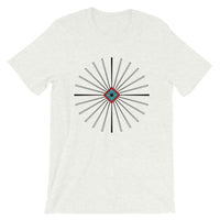 Black Cross Red Cyan Diamond Center Unisex T-Shirt Abyssinian Kiosk Fine Cross Radial Pattern Fashion Cotton Apparel Clothing Bella Canvas Original Art