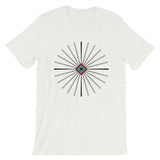Black Cross Red Cyan Diamond Center Unisex T-Shirt Abyssinian Kiosk Fine Cross Radial Pattern Fashion Cotton Apparel Clothing Bella Canvas Original Art