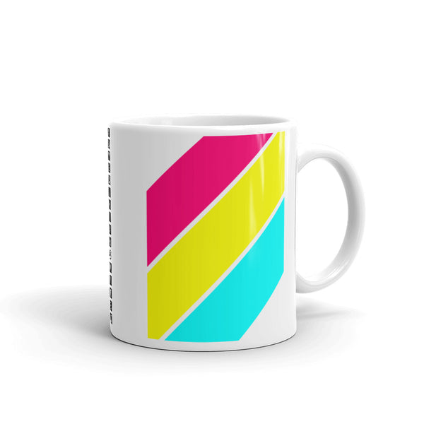 Pink Yellow Cyan Stripes  Kaffa Mug