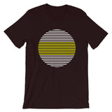 White Yellow Lined Circle Unisex T-Shirt Abyssinian Kiosk Fashion Cotton Apparel Clothing Bella Canvas Original Art