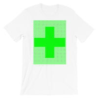 Green Criss Green Cross Unisex T-Shirt Abyssinian Kiosk Equal Arm Cross Christian Criss Cross Lines Bella Canvas Original Art Fashion Cotton Apparel Clothing