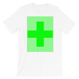 Green Criss Green Cross Unisex T-Shirt Abyssinian Kiosk Equal Arm Cross Christian Criss Cross Lines Bella Canvas Original Art Fashion Cotton Apparel Clothing