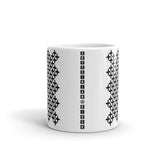 Black Solid Cross Pattern Kaffa Mug