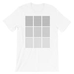 Grey Squares Unisex T-Shirt Abyssinian Kiosk Fashion Cotton Apparel Clothing Bella Canvas Original Art