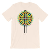 Star Cross Black Unisex T-Shirt Abyssinian Kiosk Hollow Circle Top Cross Ethiopian Coptic Orthodox Tewahedo Christian Bella Canvas Original Art Fashion Cotton Apparel Clothing