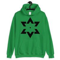 Black Star of David Tips Unisex Hoodie Ends Ethiopian Falasha Abyssinian Kiosk Fashion Cotton Apparel Clothing Gildan Original Art