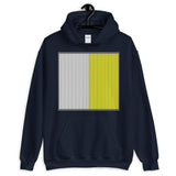 Grey Back White Yellow Lines Unisex Hoodie Square Abyssinian Kiosk Fashion Cotton Apparel Clothing Gildan Original Art