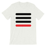 3 Black Bars 1 Red Unisex T-Shirt Abyssinian Kiosk Horizontal Lines Fashion Cotton Apparel Clothing Bella Canvas Original Art