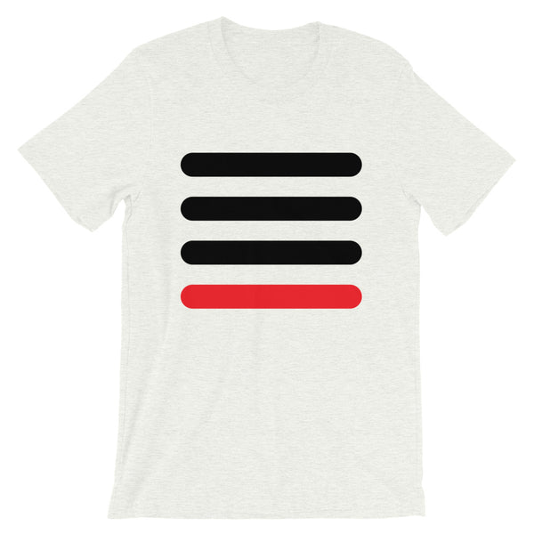 3 Black Bars 1 Red Unisex T-Shirt Abyssinian Kiosk Horizontal Lines Fashion Cotton Apparel Clothing Bella Canvas Original Art