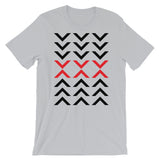 Arrows Down Up Black Red Unisex T-Shirt Abyssinian Kiosk Fashion Cotton Apparel Clothing Bella Canvas Original Art