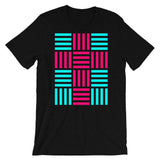 4 Lines Pink Cross Cyan Unisex T-Shirt Abyssinian Kiosk Christian Bella Canvas Original Art Fashion Cotton Apparel Clothing
