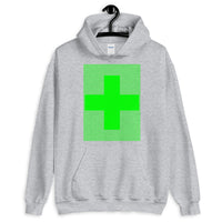 Green Criss Green Cross Unisex Hoodie Abyssinian Kiosk Equal Arm Cross Christian Criss Cross Lines Gildan Original Art Fashion Cotton Apparel Clothing