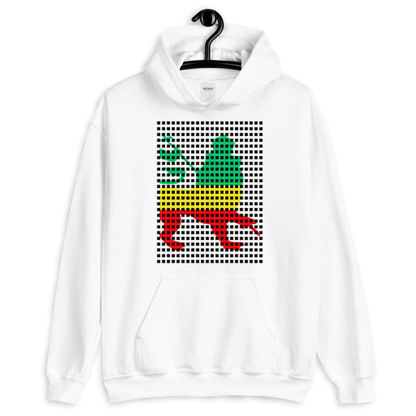 Black Squares GYR Lion Unisex Hoodie Abyssinian Kiosk Green Yellow Red Ethiopia Ethiopian Lion of Judah Fashion Cotton Apparel Clothing Gildan Original Art