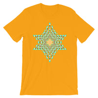  White Boxes Psychedelic Star of David Unisex T-Shirt Trip Trippy Colorful Abyssinian Kiosk Rectangles Ethiopia Jewish Falasha Bella Canvas Original Art Fashion Cotton Apparel Clothing