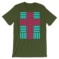 4 Lines Pink Cross Cyan Unisex T-Shirt Abyssinian Kiosk Christian Bella Canvas Original Art Fashion Cotton Apparel Clothing
