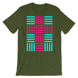 4 Lines Pink Cross Cyan Unisex T-Shirt Abyssinian Kiosk Christian Bella Canvas Original Art Fashion Cotton Apparel Clothing