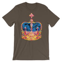 Funky Crown Blue Unisex T-Shirt Abyssinian Kiosk Empress Menen Crown Haile Selassie Colors African Royal Royalty Fashion Cotton Apparel Clothing Bella Canvas Original Art