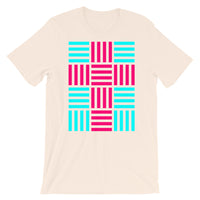 4 Lines Pink Cross Cyan Unisex T-Shirt Abyssinian Kiosk Christian Bella Canvas Original Art Fashion Cotton Apparel Clothing