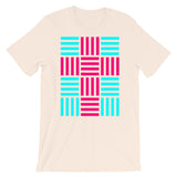 4 Lines Pink Cross Cyan Unisex T-Shirt Abyssinian Kiosk Christian Bella Canvas Original Art Fashion Cotton Apparel Clothing
