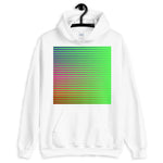 Purple to Red Streaks Green Background Unisex Hoodie Abyssinian Kiosk Fashion Cotton Apparel Clothing Gildan Original Art