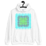 Cyan Red Yellow Ellipses Unisex Hoodie Abyssinian Kiosk Fashion Ellipses Inside Ellipses Cotton Apparel Clothing Gildan Original Art