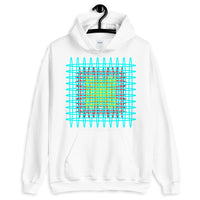 Cyan Red Yellow Ellipses Unisex Hoodie Abyssinian Kiosk Fashion Ellipses Inside Ellipses Cotton Apparel Clothing Gildan Original Art