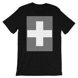 White Criss White Cross Unisex T-Shirt Abyssinian Kiosk Equal Arm Cross Christian Criss Cross Lines Bella Canvas Original Art Fashion Cotton Apparel Clothing